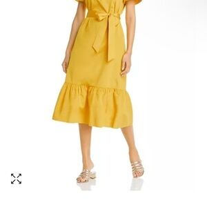 Tory Burch Smocked Off-the-Shoulder Midi Dress